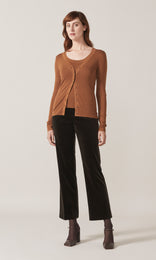 Adelphi Lurex Cardigan Camel