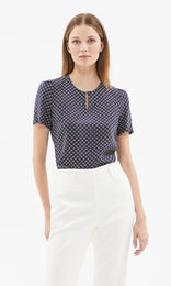 Varenne Top Navy/White