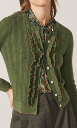 Exeter LS Ruffle Top Moss