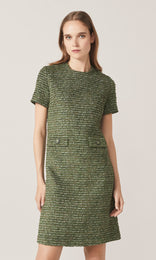 Blair Tweed Dress Evergreen