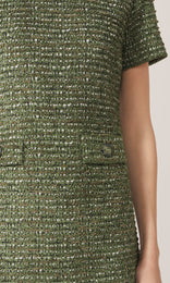 Blair Tweed Dress Evergreen