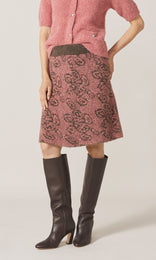Orla Jacquard Skirt Pink/Choc