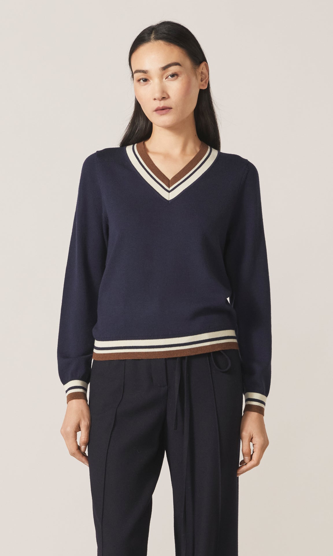 Kirkcaldy Vee Knit Navy