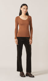 Adelphi Lurex LS Crew Camel