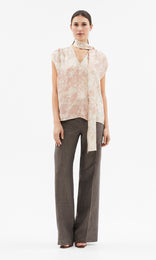 Vence Tie Front Top Antique Rose