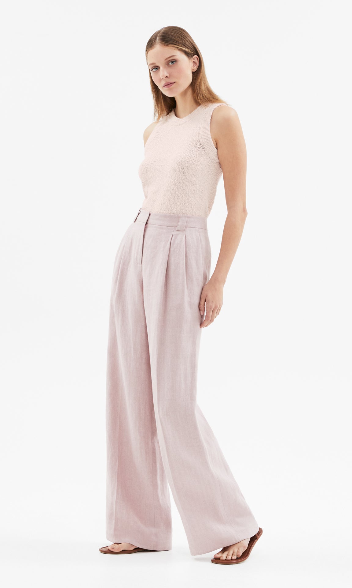 Carnaby Pleat Trousers Blush