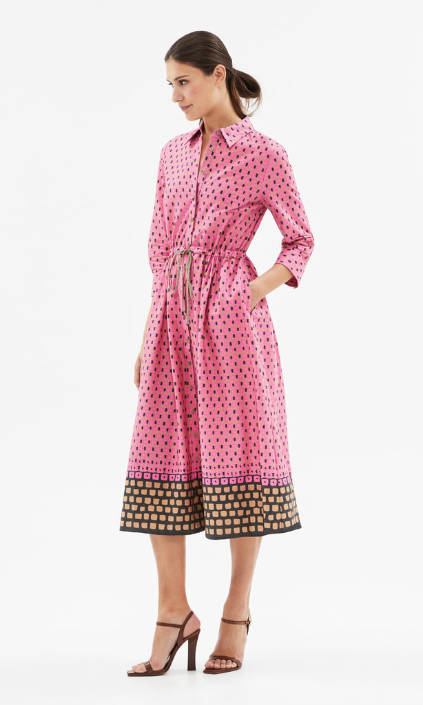 Portofino Midi Dress Pink/Black