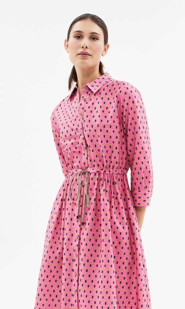 Portofino Midi Dress Pink/Black