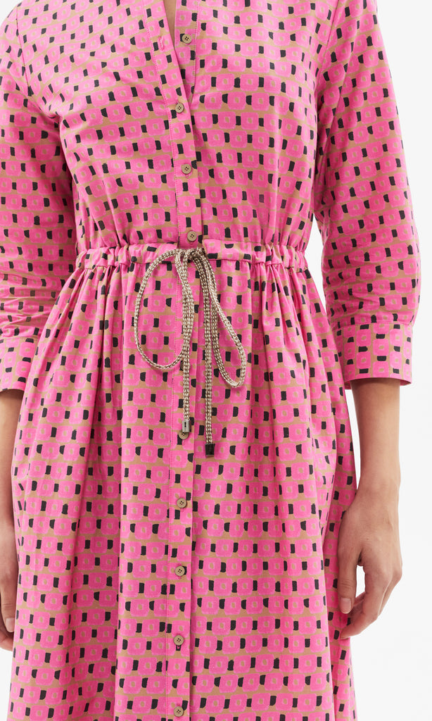 Portofino Midi Dress Pink/Black