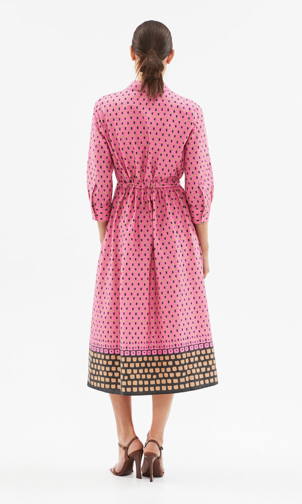 Portofino Midi Dress Pink/Black