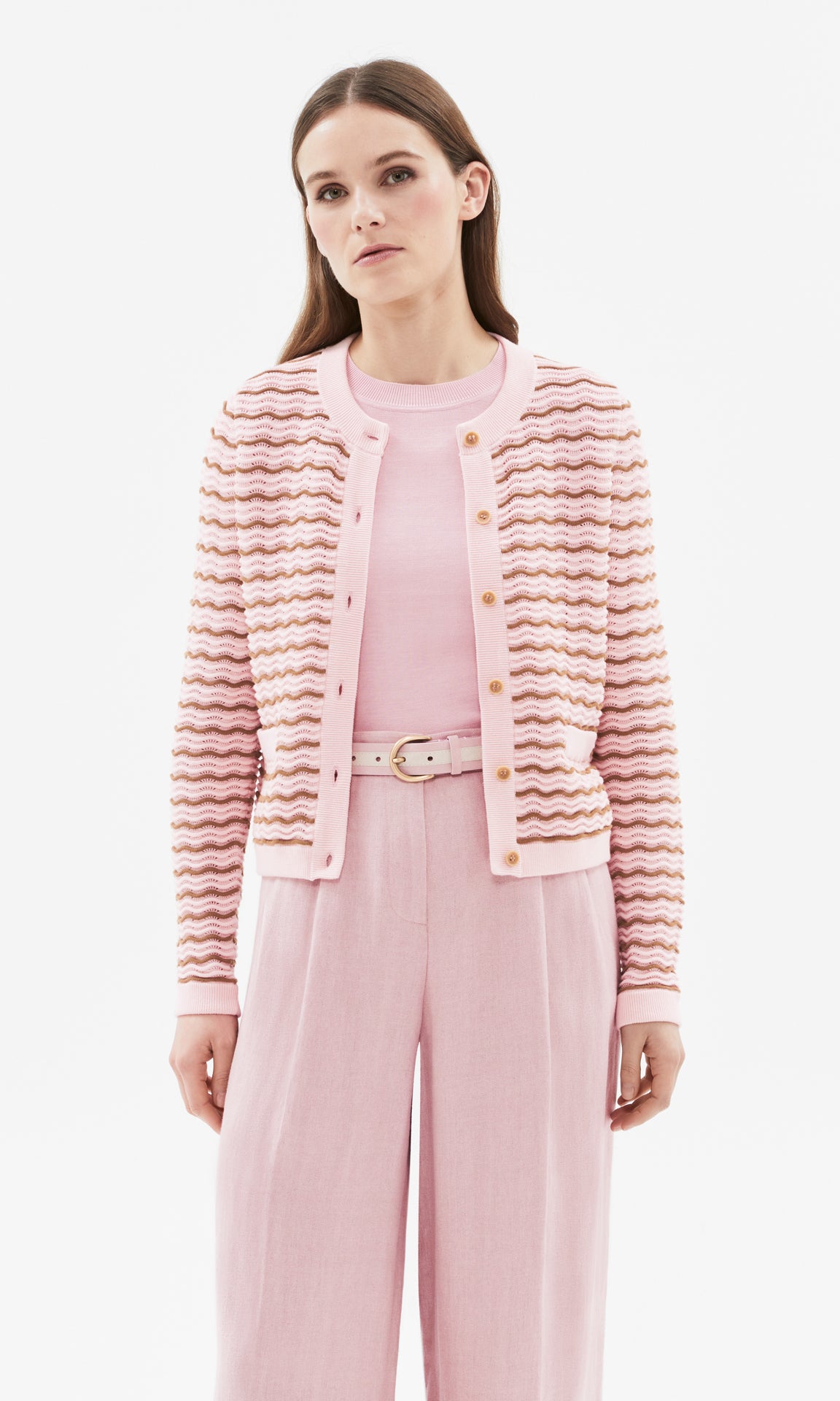 Dolce Cardigan Pink/Tan