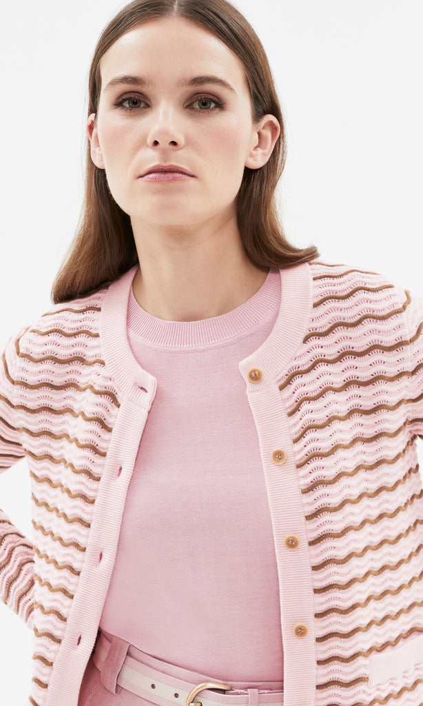 Dolce Cardigan Pink/Tan