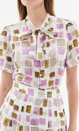 Riviera Bow Front Shirt Ecru/Rose