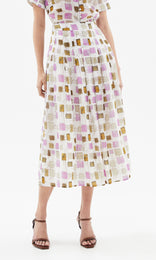 Riviera Midi Skirt Ecru/Rose