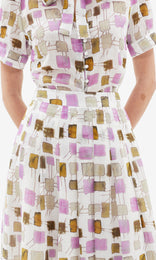 Riviera Midi Skirt Ecru/Rose