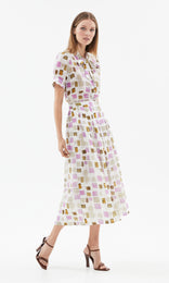 Riviera Midi Skirt Ecru/Rose