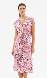 Giulia Twist Front Dress Antique Rose