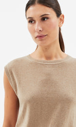 Piemonte Slouchy Vest Taupe