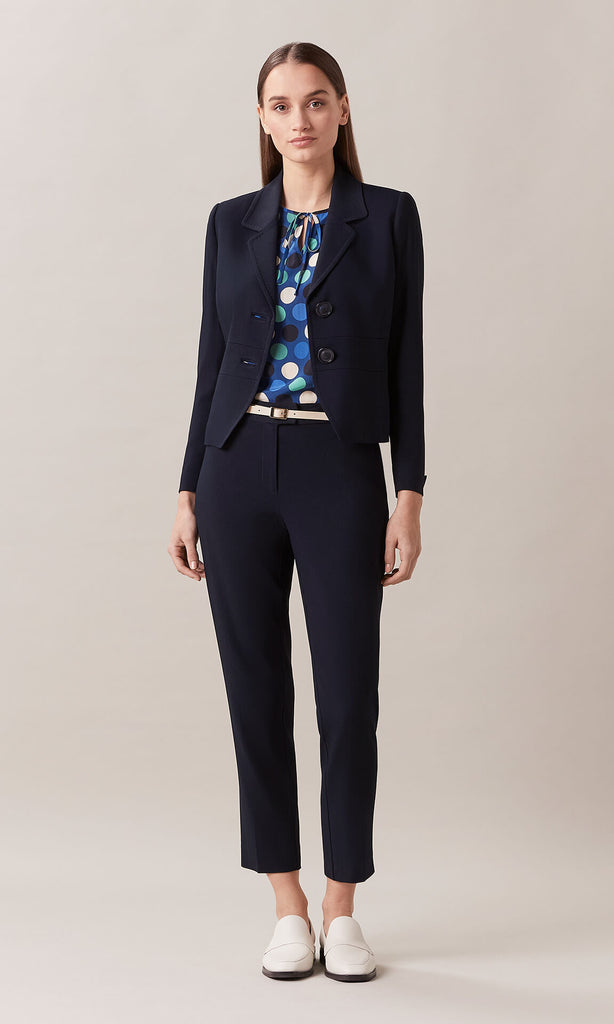 Womens Work Pants & Suit Pants  Navy Tapered Pants Womens Trousers – Anna  Thomas