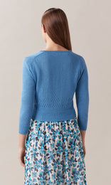 Martino Blue Cardigan Knit Cardigan Women Knitted Sweater Knit Tops Blue Top knit sweater knitted top knitted cardigan cropped cardigan womens cardiganwork top