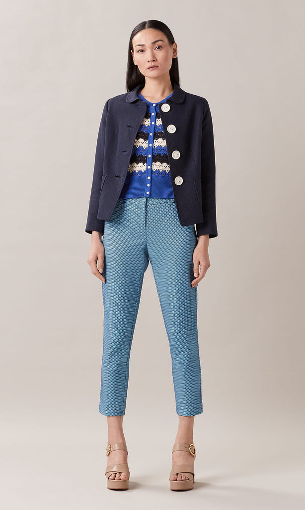 Womens Work Pants & Suit Pants  Blue Tapered Pants Womens Trousers – Anna  Thomas