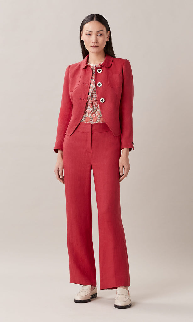 Buy Warehouse Tailored Slim Fit Trousers In Red | 6thStreet Saudi Arabia