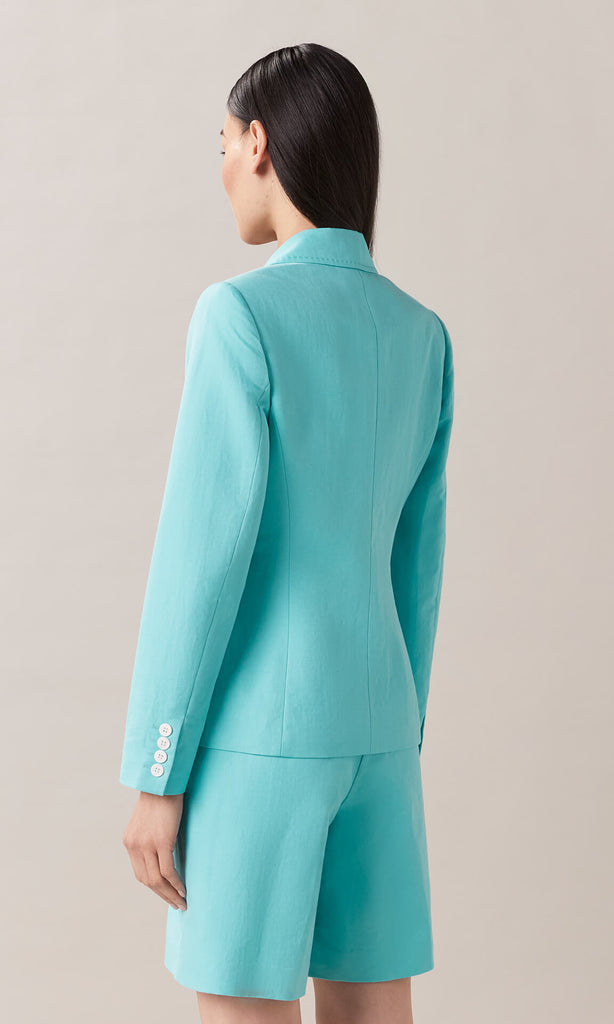 The Augusta Baby Blue Linen Blend Suit - Women's Custom Suit