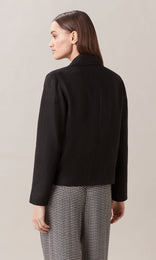 Enzo Crop Jacket Women's Designer Jackets Linen Jacket Black Jacket Cropped Jacket cotton jacket boxy jacket women's designer workwear Australia tailored jacket work jacket
