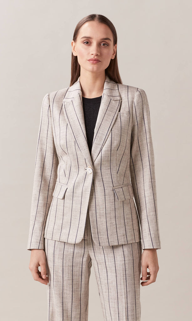 TeresaCollections - Striped Two-piece Set Blazer Pants Suits