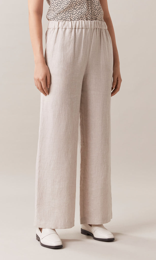 Women's Premium Linen Breezy Pull-On Ankle Pants, Mid-Rise Tapered-Leg  Stripe | Cropped & Capri at L.L.Bean