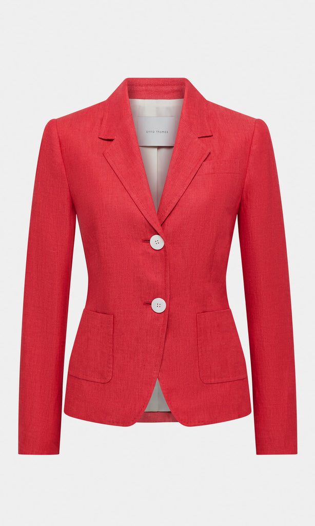Amalia Blazer Jacket red linen blazer Designer Blazers Women Red Suit Jacket red Blazer longline blazer women's designer workwear tailored jacket work jacket