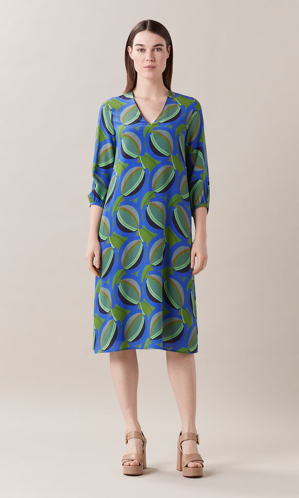 Domenica Midi Dress Cobalt/Green