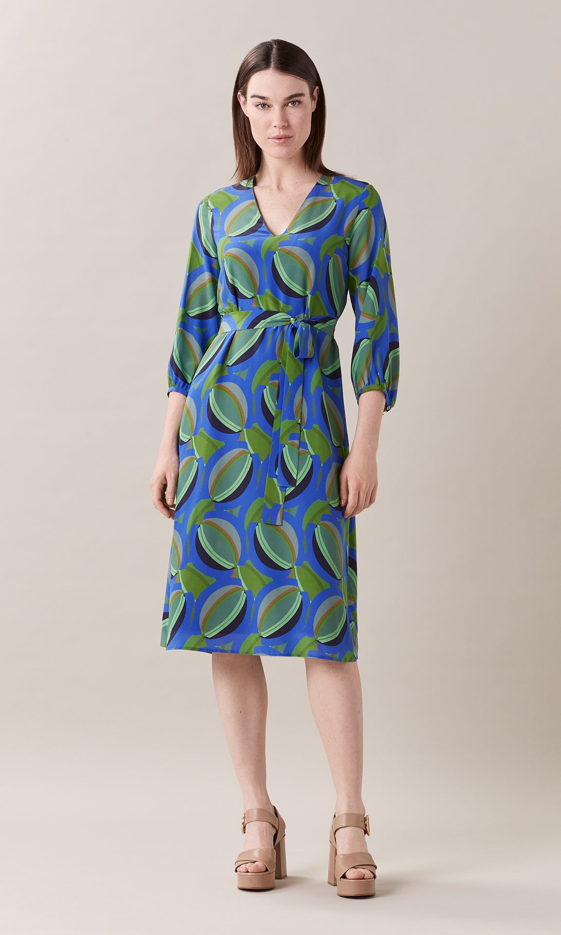 Domenica Midi Dress Cobalt/Green