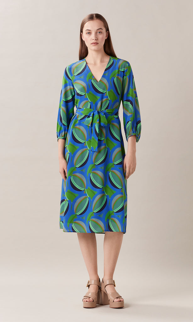 Domenica Midi Dress Cobalt/Green