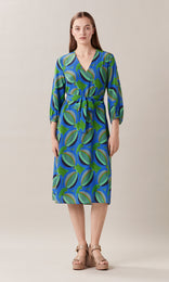 Domenica Midi Dress Cobalt/Green