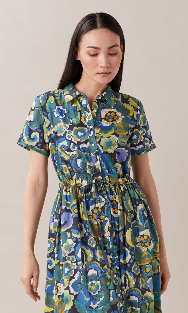 Myra Dress Navy/Green