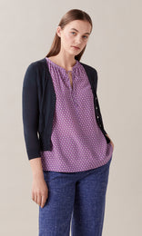 Emilia V-Neck Knit Cardigan Navy