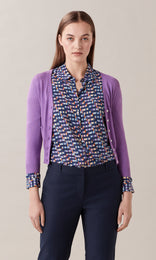 Emilia V-Neck Knit Cardigan Violet