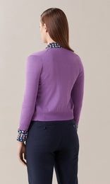 Emilia V-Neck Knit Cardigan Violet