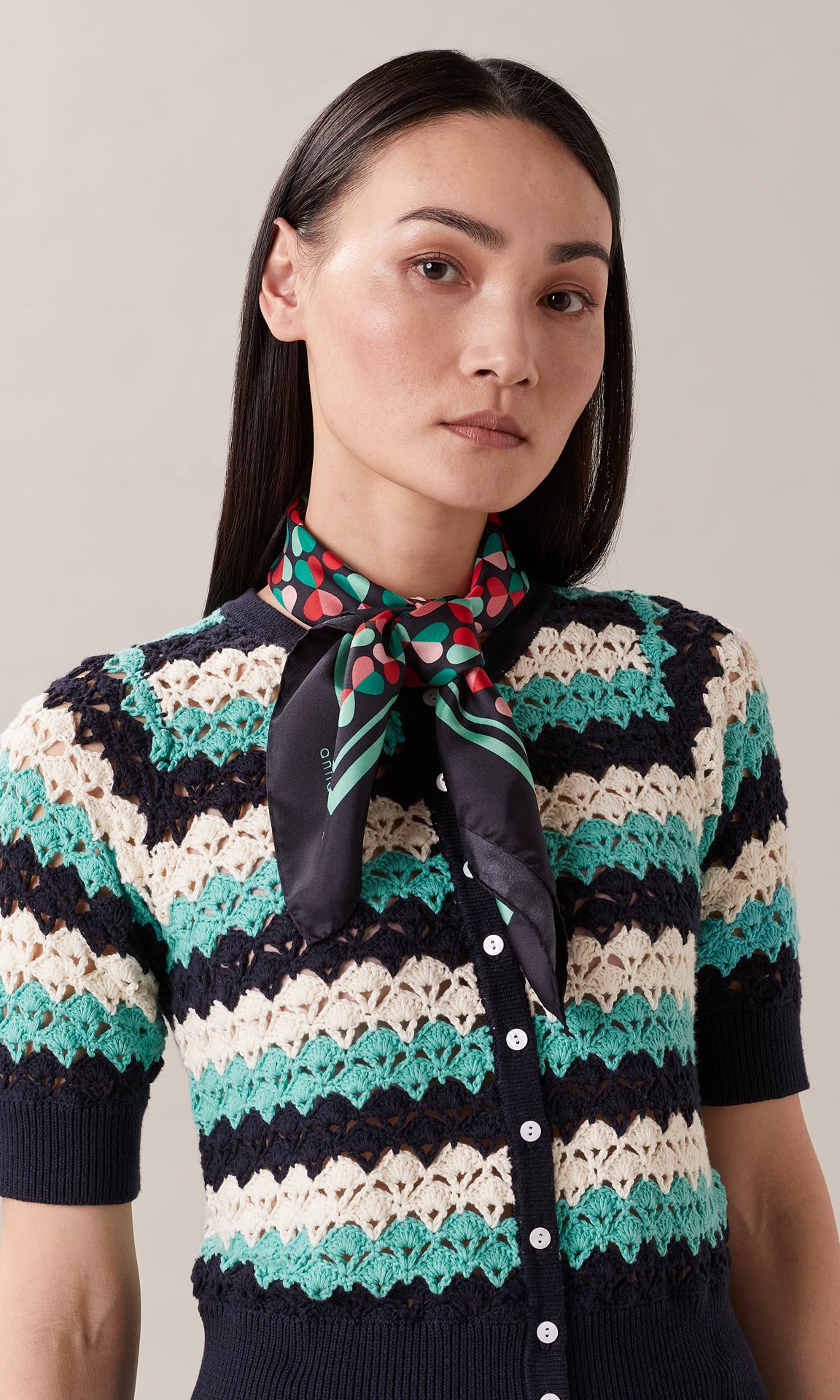 Knit Cardigan Women & Knit Top | Navy Cardigan Crochet Top – Anna Thomas