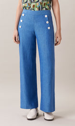 Amalia Wide Leg Sailor Pant Blue