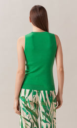 Selby Sleeveless Knit Top Spring Green