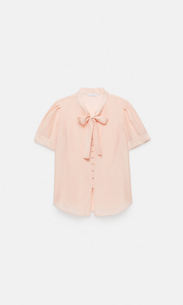 Anvers S/Sleeve Bow Shirt Soft Pink