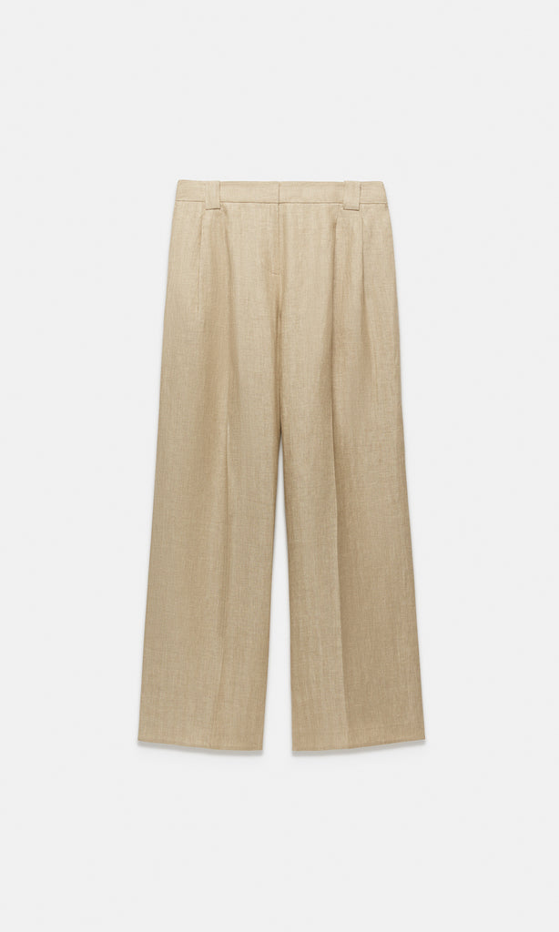 Carnaby Pleat Trousers Flax