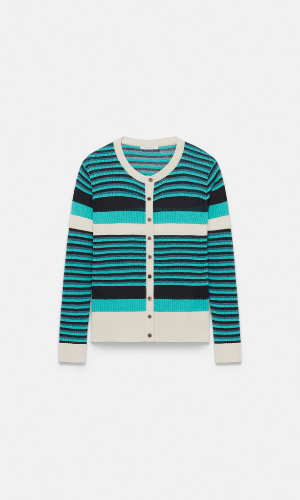 Ciro Stripe Cardigan Mint/Aqua