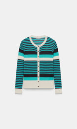 Ciro Stripe Cardigan Mint/Aqua