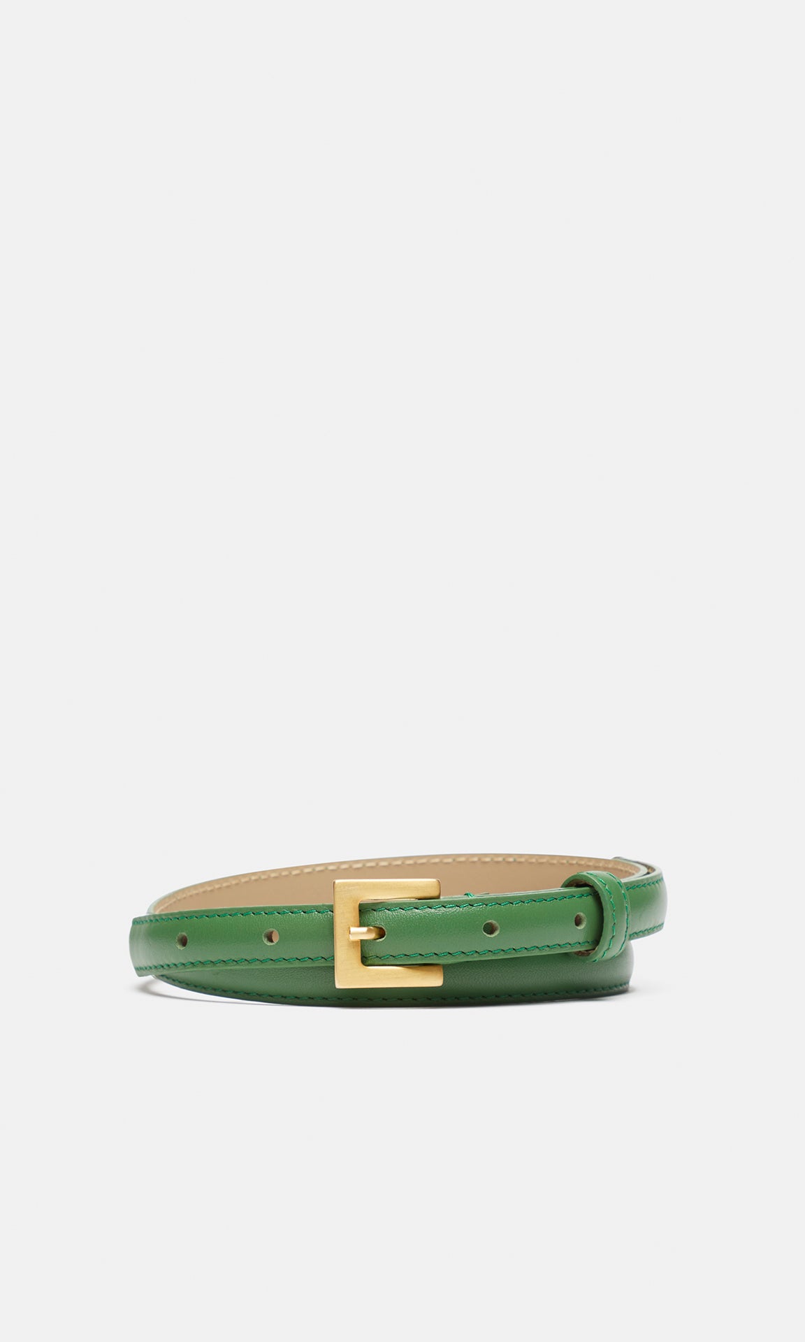 Veneto Leather Belt 15mm Green ray