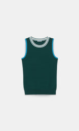 Harpe Sleeveless Knit Petrol/Creme