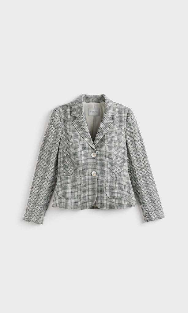Glenda Plaid Jacket  Sky