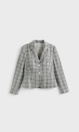 Glenda Plaid Jacket  Sky